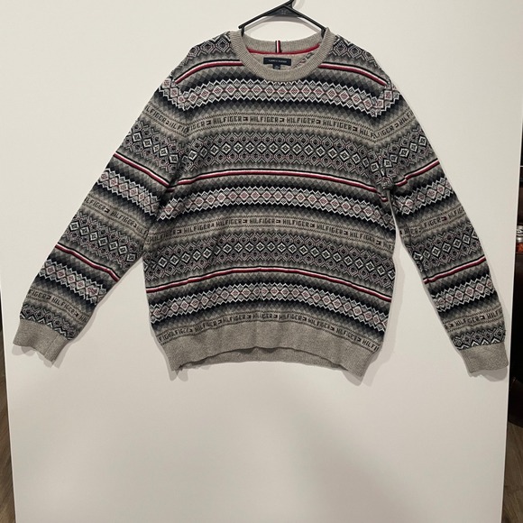 Tommy Hilfiger Fair Isle Sweater XXL Luxury Blend Wool Cotton Blend Menswear - Picture 1 of 8